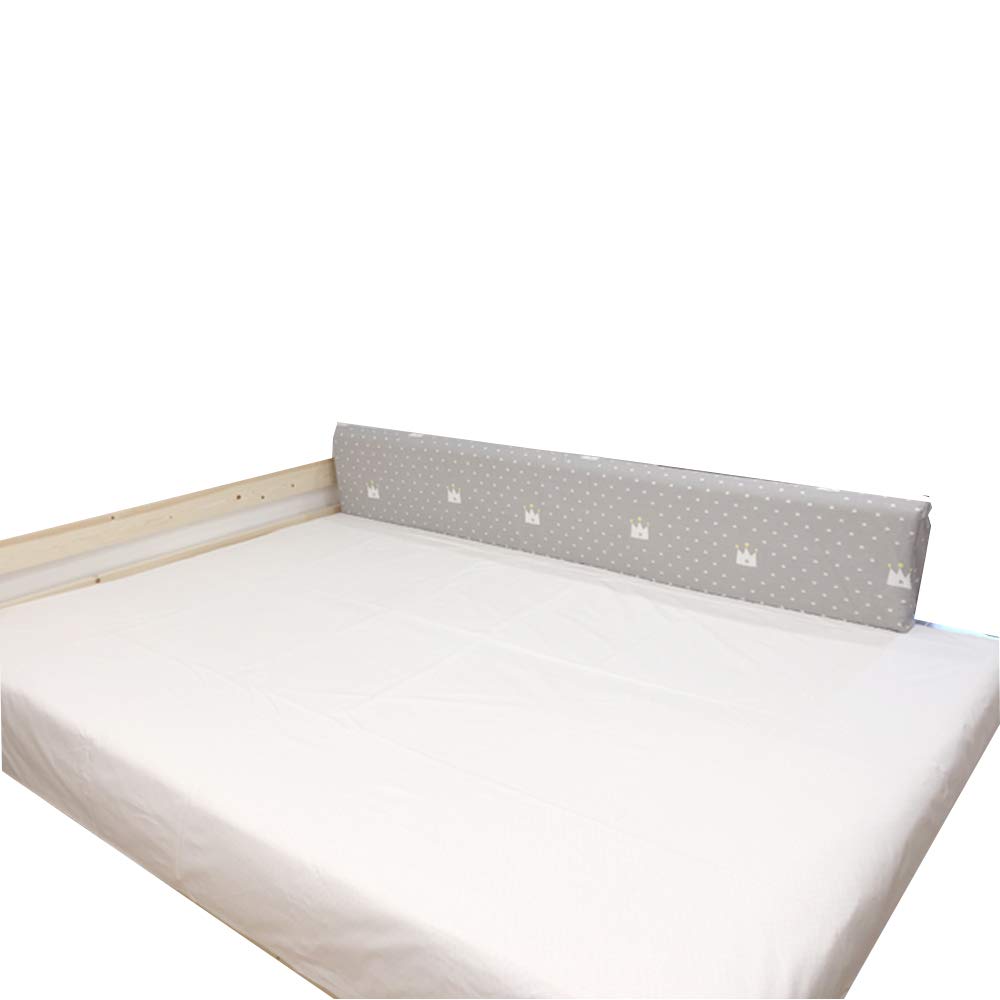 Paracolpi per sponda Letto, 1 Confezione, in Memory Foam Lavabile, per sponda Letto, Morbida per Bambini, Grigio, 200 cm*30 cm