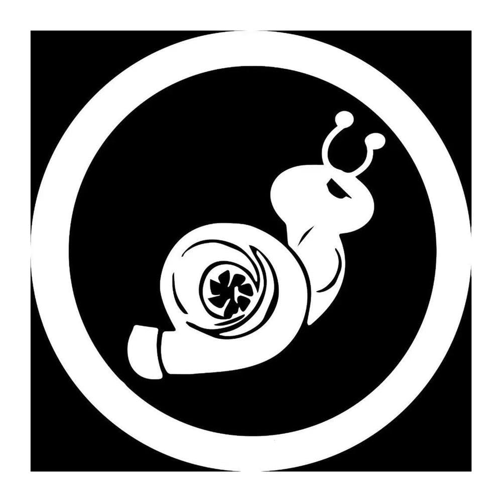 1pc Turbo Snail Vinyl Sticker Waterproof Decal for Car SUV Truck Window Bumper Decor(White)