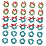 Ipetboom 30pièces Mini Couronnes de Noël à Suspendre Décorations Miniatures pour Maison de Poupée Couronnes Miniatures Dcoration de Noel