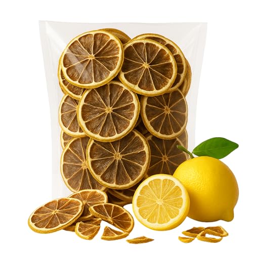 Limón Deshidratado en Rodajas 130g Limón Seco Fruta Natural sin Azúcar ni Aditivos Para Gin Tonic, Cócteles, Infusiones, Repostería y Snacks Saludables
