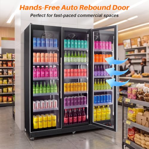 Image of Velivi Triple Zone Commercial Refrigerator, Display Merchandiser Fridge