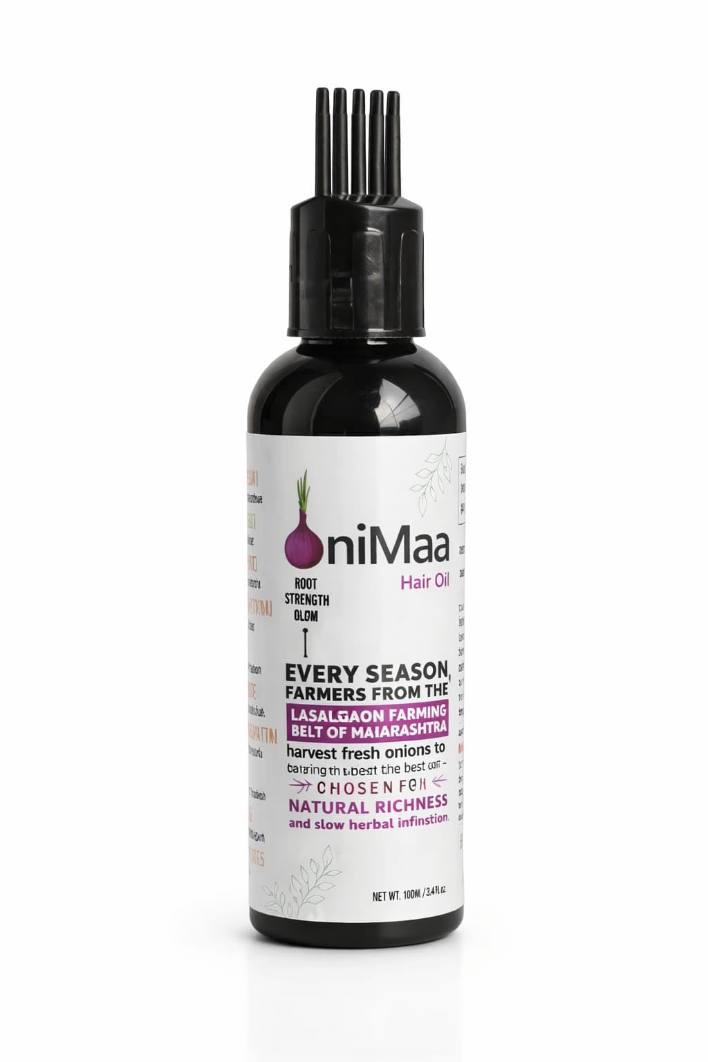 Onion Hair Oil for Hair Growth & Hair Fall Control | With Bhringraj, Amla, Kalonji & Castor| Non Sticky Herbal Hair Oil for Men & Women | Scalp Applicator Bottle 100 ML (PACK OF 1)-image-24