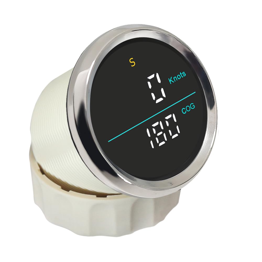 ELING Tacómetro GPS de 52 mm para barcos marinos con recorrido por tierra 12 V 24 V con retroiluminación impermeable