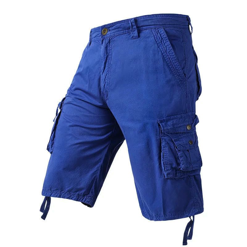 Short cargo d'été homme coton multipoche bermuda décontracté uni USTZFTBCL - 6