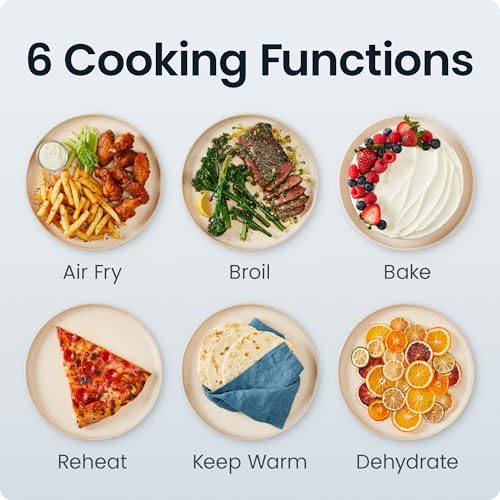 Chefman Crispinator Air Fryer 6-in-1 with 8 Qt capacity, 450°F Max Temp with TurboFry Pro Technology for Fast and Even Results, Viewing Window, Nonstick Ceramic Basket, 10-Pc Liner Starter Pack