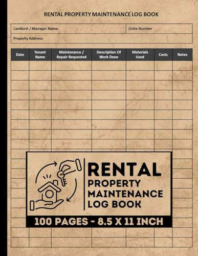 Rental Property Maintenance Log Book & Tracker