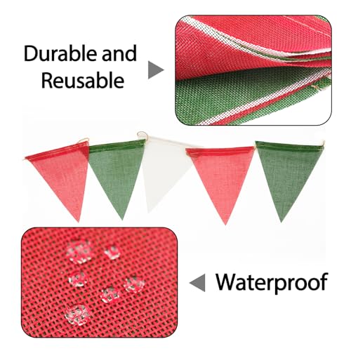 Fanion jute guirlande G2PLUS 11m rouge vert durable - 7
