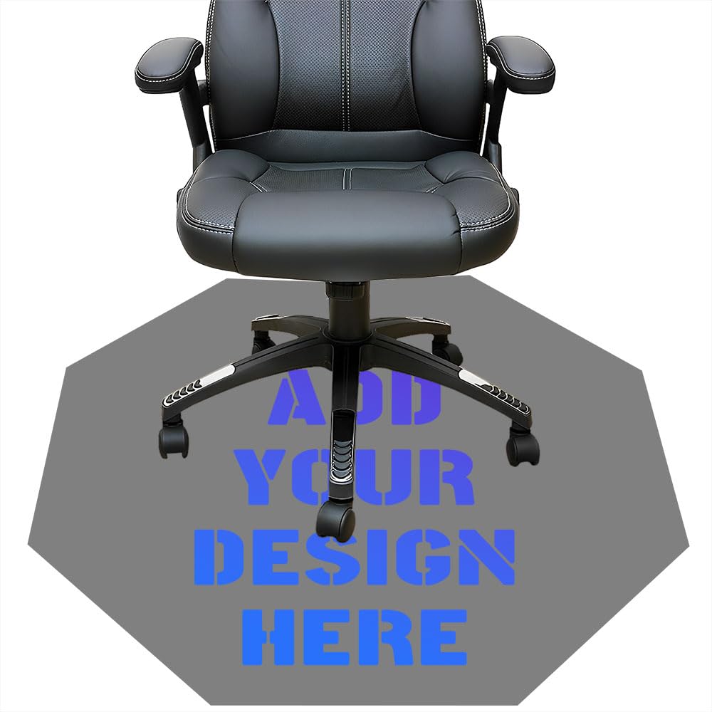 Personalized Office Desk Octagonal 36 Inch Chair Mat Design Your Own Photo Text Logo Custom Office Octagonal Chair