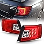 ACANII - For 2008-2011 Subaru Impreza 12-14 WRX Sedan Upgrade Style Red LED Tube Tail Lights Brake Lamps Assembly Pair