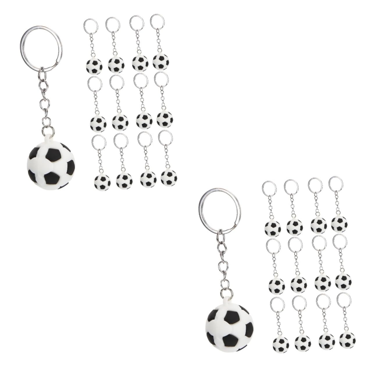 24stücke Teiliges Fußball Schlüsselanhänger Schlüsselringe Für Party-dekoration Taschenanhänger Für Jungen Und Fußballfans