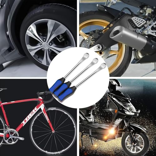 ANGNYA 14.5 Reifenheber Reifen Montiereisen Montierhebel Werkzeug Tire Spoons Lever Iron Tool Kits mit 3 Felgenschützern Reifenwechselset für Motorrad Fahrrad Reifen