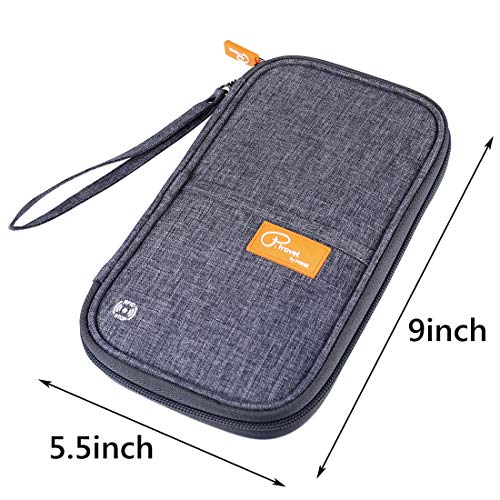Image of VanFn RFID Travel Passport Wallet, Family Passport Holder, Trip Document Organizer P.Travel Series (Grey)