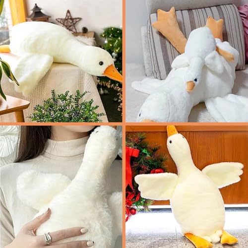 PcvGef Gans Kuscheltier, Weiches Gans Plüschtier, Gewichtskuscheltier, 50cm Groß, Ente Kuscheltier, Ideal Als Schlafbegleiter Und Dekoration