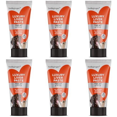 Liver Paste Tubes for Dogs and Cats 75g [Pack of 6] Grain Free Hypoallergenic Luxury Liver Pate Ideal Training Aid Medication Administering