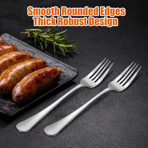 Stainless Steel Dinner Forks Set of 6, Heavy Duty Polished Cutlery for Home, Restaurants, and Events - Image 5