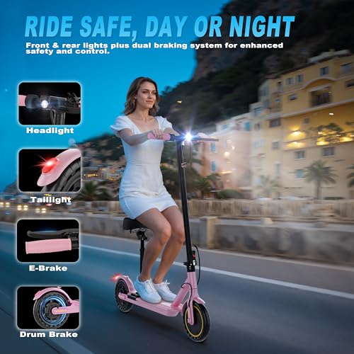 Electric Scooter, Folding E Scooter for Adults with Seat,