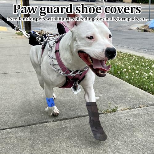 2Pcs Pfotenschutz Hund Verletzung Hundeschuhe bei Verletzungen Hundeschuhe Pfotenschutz Pfotenschuhe Hund Verletzung Atmungsaktiv,Weich Haustierwunden Verhindern Lecken mit 1 Selbsthaftende bandage（M）