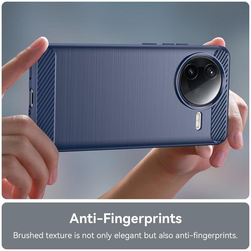 Image of Hybrid Carbon Fiber Back Case for Poco F7 Pro (Blue)