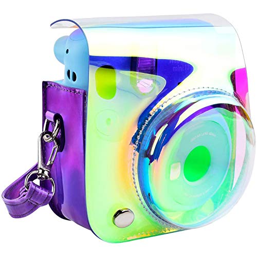 Schutzhülle und tragbare Tasche Kompatibel mit Fujifilm Instax Mini 11 Sofortbildkamera mit Zubehörtasche und verstellbarem Gurt. (Shining Purple)