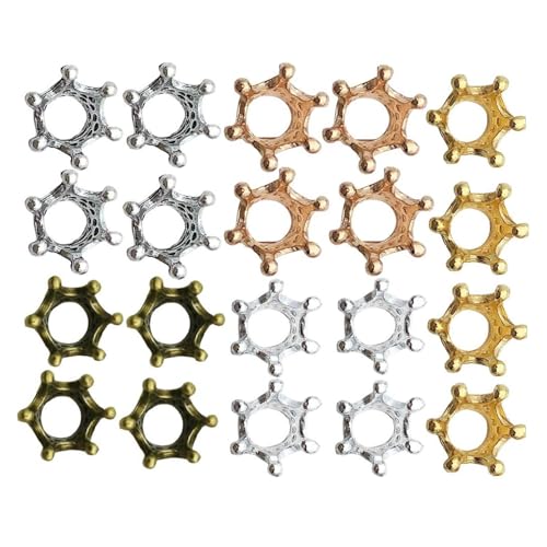 Dtaigou Abalorio de corona para hacer joyas, coronas vintage para manualidades, 20 accesorios de joyería, espaciador de corona de rey para mujeres y hombres, Refer to description, aleación, Unisex