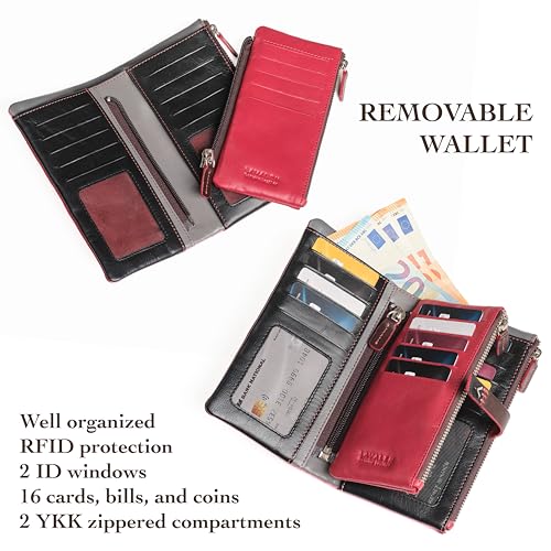 Leather RFID Wallet Women - Modern RFID Womens Wallet with Multiple Compartments - Handcrafted for Quality and Functionality, Perfect - Genuine Leather-Carteras de Mujer Piel.3