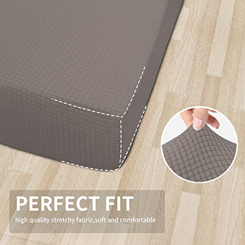 Image of Easy-Going Stretch Cushion Cover Sofa Cushion Furniture Protector Sofa Seat Sofa slipcover Sofa Cover Soft Flexibility with Elastic Bottom(Chiar Cushion,Taupe) | Sofa Cushion Furniture Protector Sofa Seat sofa slipcover Washable sofa cover soft with Elastic Bottom Taupe
