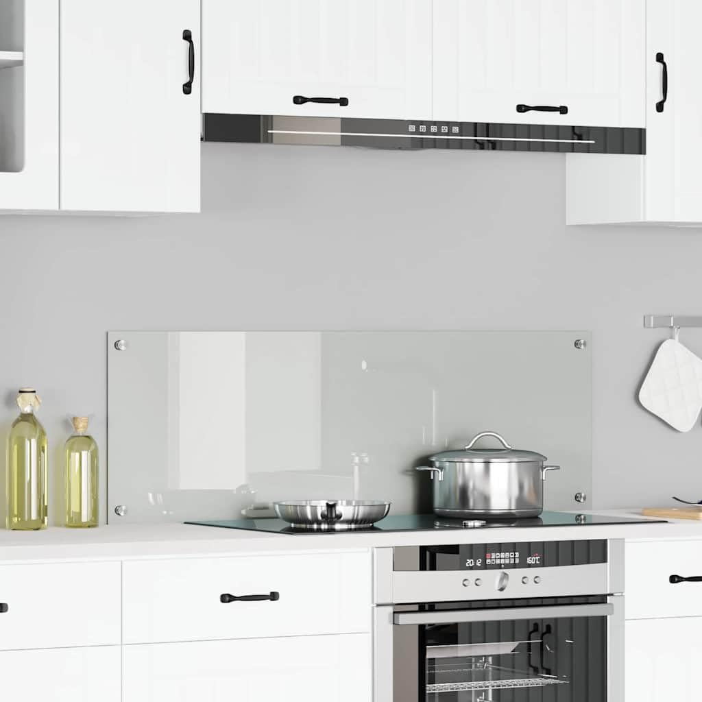 vidaXL Küchenrückwand Transparent 120 x 40 cm Gehärtetes Glas, Moderne, robuste Glasrückwand für die Küche, hitzebeständig, stylisches Design, Easy Montage
