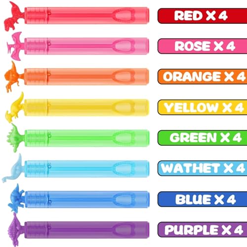 image for MAPIXO 32 Pack Bubble for Kids Party Favors, 8 Style Mini Bubble Wands
