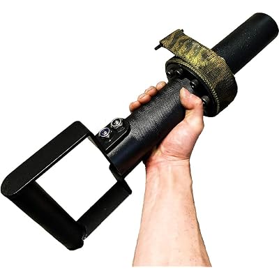 Arm Wrestling Exercise Handle, Wrist Rotation Training Equipment, Forearm Wrist and Arm Blaster Exerciser, Carbon Steel, 1m Webbing, Knurling Surface,