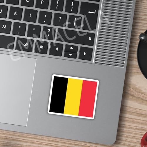 Image of (3PCS) Belgium Flag stickers, Countries Flag Stickers - Waterproof Vinyl Decals For Laptops, Tumblers, Water Bottles, Books, Scrapbooks, Size 3 x 2.5