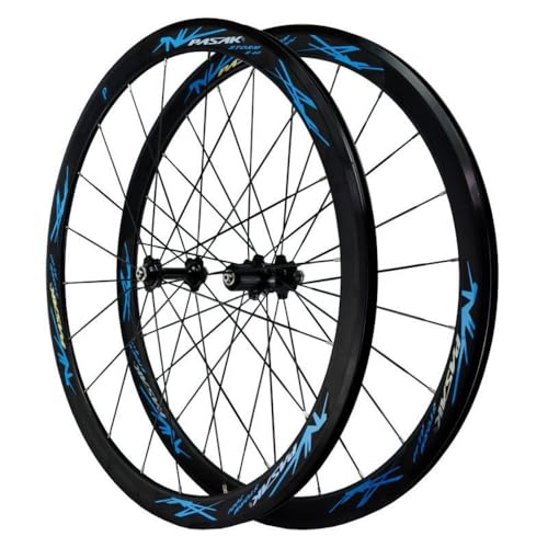 VGVG 20 インチ 折りたたみ自転車/ホイールセット、C/Vブレーキ対応 シールドベアリング 7-8-9-10-11-12速カセット対応 クイックリリース フロント100mm リア130mm フロント/リアホイール (ブラックドラムブルーラベル)