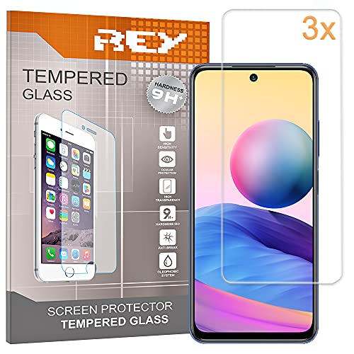 3X Protector de Pantalla para XIAOMI Black Shark 3S - XIAOMI REDMI Note 10 5G - XIAOMI Poco M3 Pro 5G, Cristal Vidrio Templado Premium