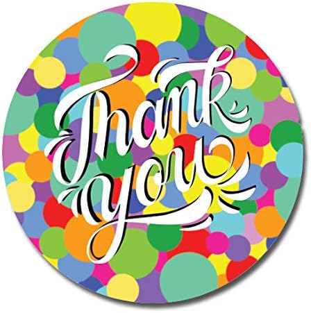 40mm "Thank You" Round Stickers - 4 Bright Colourful Designs for Greetings Cards, Party Bags and Favours (48 x Stickers) - Image 3