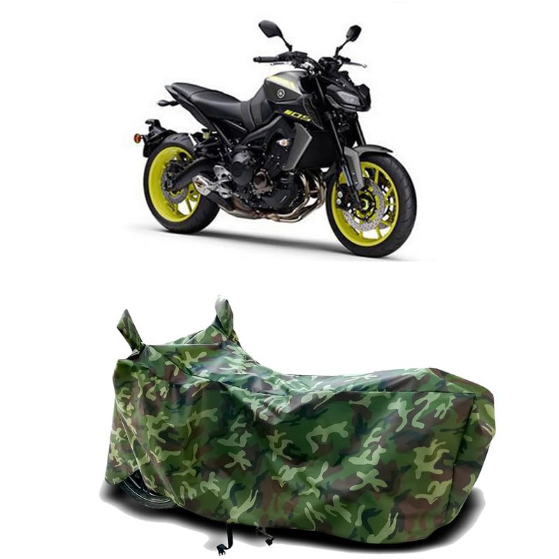 Image of DUFFEL-100% Heat Protection Two Wheeler Bike /Scooty Body Cover for Yamaha MT 09 Water Resistance /UV-Rays /Birds Dropping /Scratchproof /Dust Proof /Waterproof[Green Jungle Print]