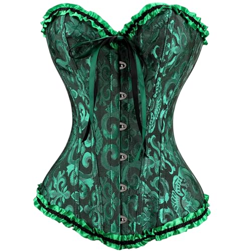 Women‘s Sexy Buckle Hook Push Up Lace Overbust Corsets for Wedding Party Birthday