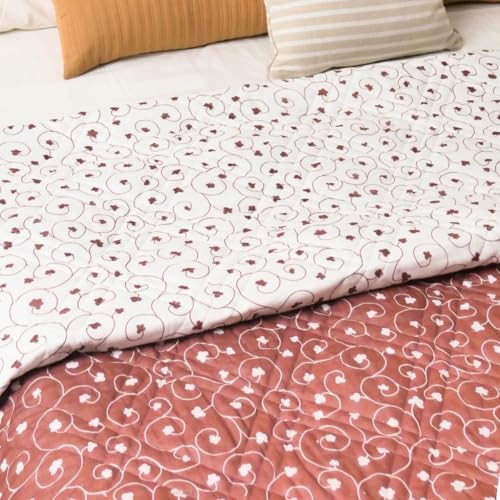 Image of Peepul Tree Hand Printed 100% Cotton Malmal Single Bed 60 x 90 Inches