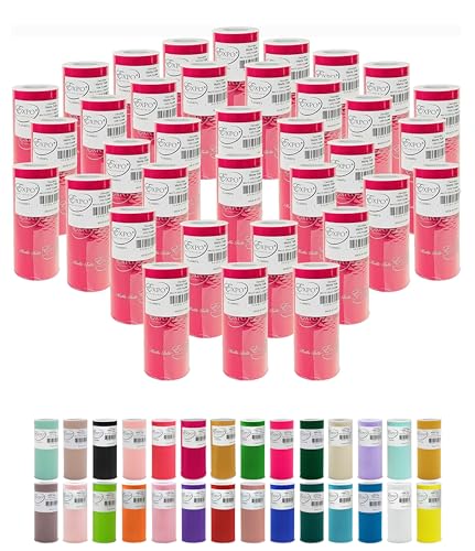 Image of Expo International Value Pack of Decorative Matte, 36 Rolls /Spools of 6 inch Tulle, 6 Inch x 25 Yards (Pack of 36), Fuchsia