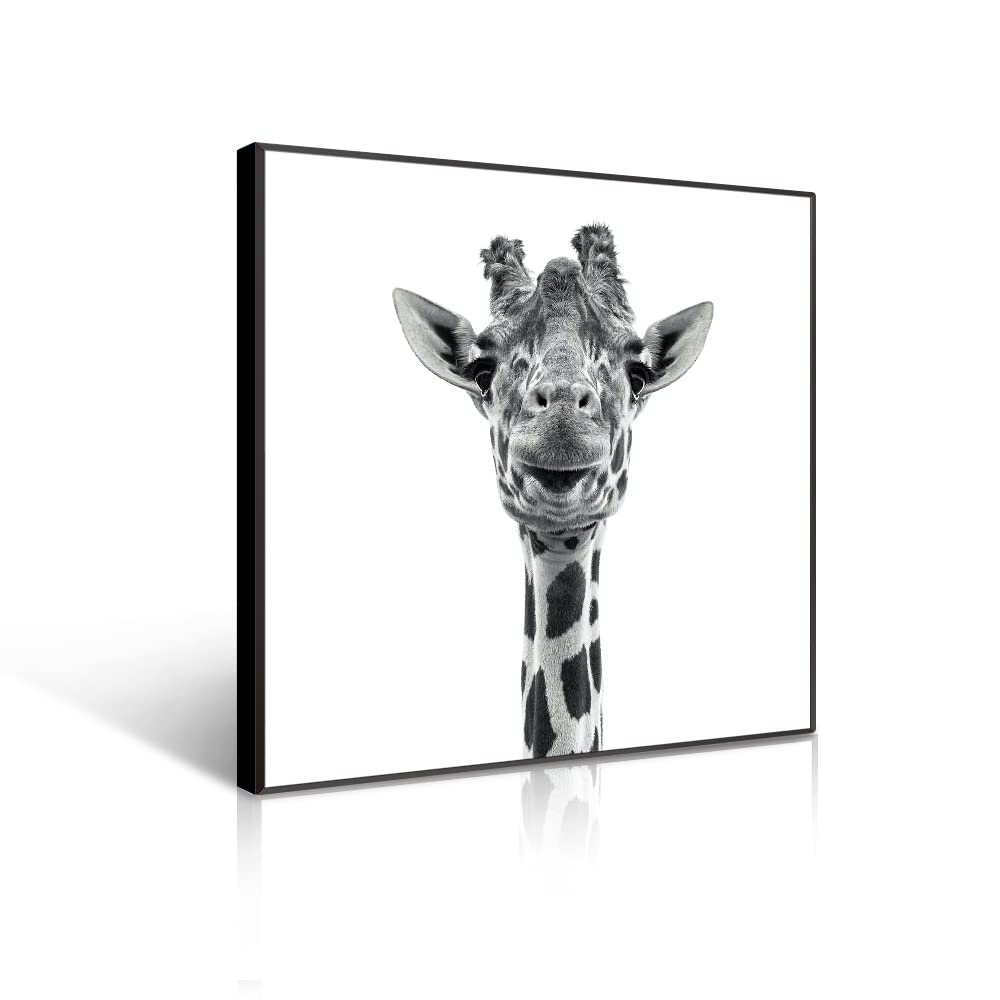 Amazon.co.jp: キリンアートパネル 動物黒と白壁画 リビングルームの