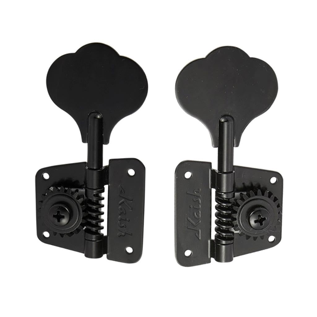 KAISH Cloverleaf - Afinadores de bajo de 5 cuerdas, estilo vintage de los años 70, máquinas de afinación de graves de 5 cuerdas para Jazz Bass J Bass o Precision Bass P, negro, 4 derecha/1 izquierda