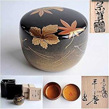 『赤富士　平棗』蒔絵　新井宗賀作　新井満平　輪島塗加賀茶器表千家裏千家塗師茶道具 赤富士 平棗』蒔絵 新井宗賀作 新井満平 輪島塗加賀茶器表千家