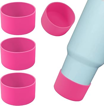 Silicone Boots 40oz Quencher Adventure & Stanley IceFlow 30oz 20oz Hydro Flask 12-40oz Protective Cup Bottom Sleeve Cover for Stanley Cup Accessories Rose Red