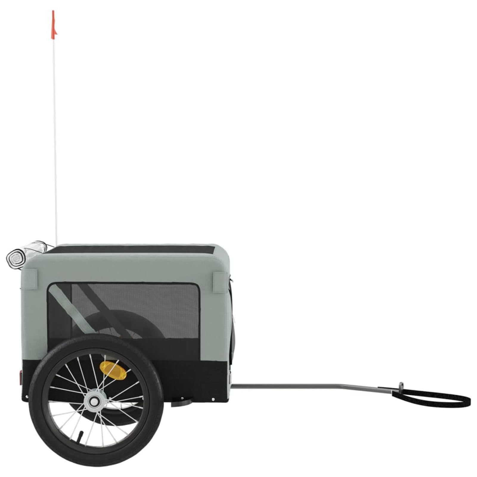 Homgoday Remolque de bicicleta para animales gris y negro Oxford y hierro, mueble carro para perro, carro para bicicleta, carro para perros, transportín perro bicicleta modelo 93916