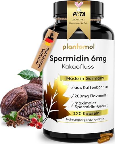120 Spermidin Kapseln hochdosiert - Spermidin 6mg & Kakaoflavanole mit...