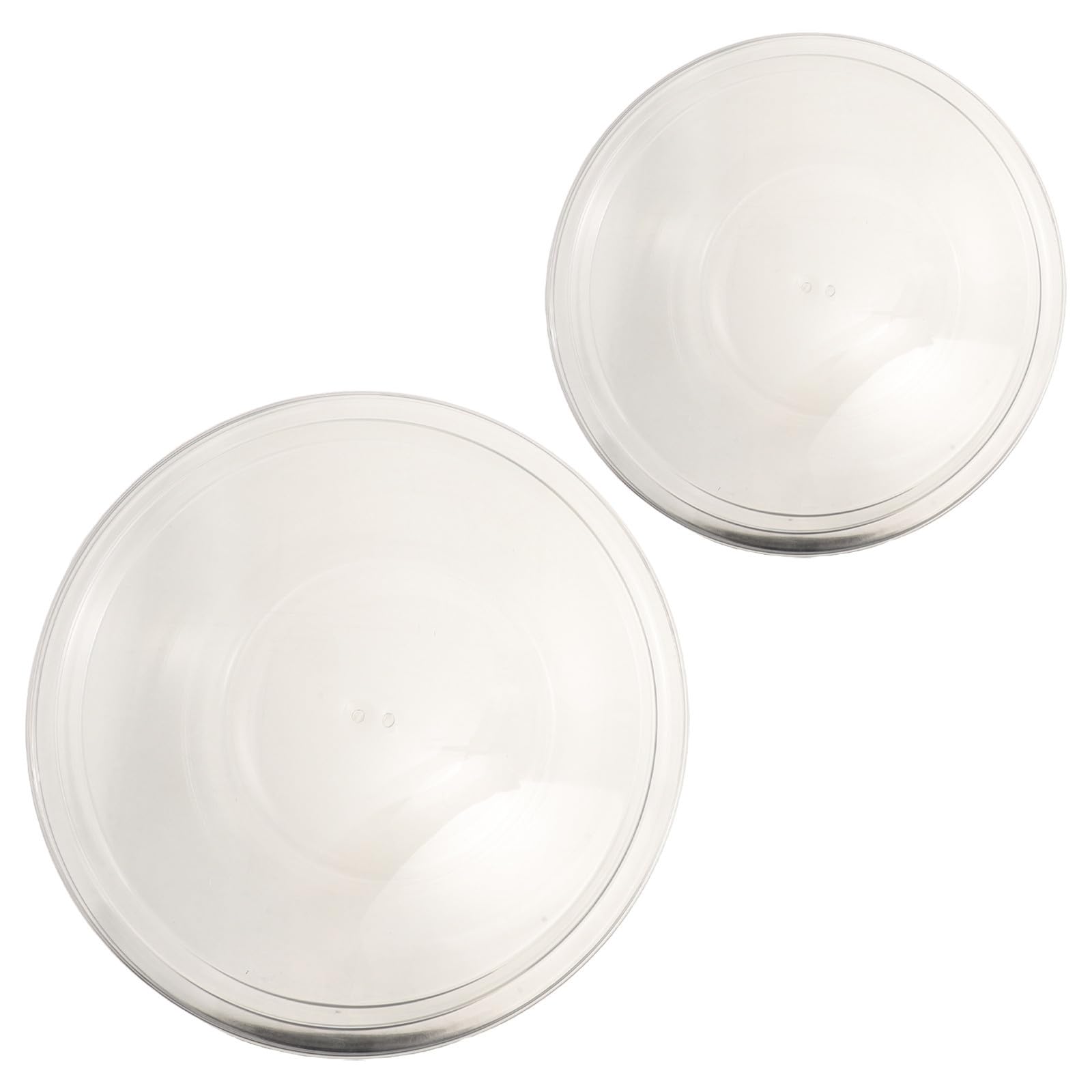 Zerodeko 2 Set Insalatiera Trasparente in Pet con Coperchio a Cupola, Ciotola Profonda e Impilabile, Resistente Agli Urti, per Preparazione e Servizio in Cucina