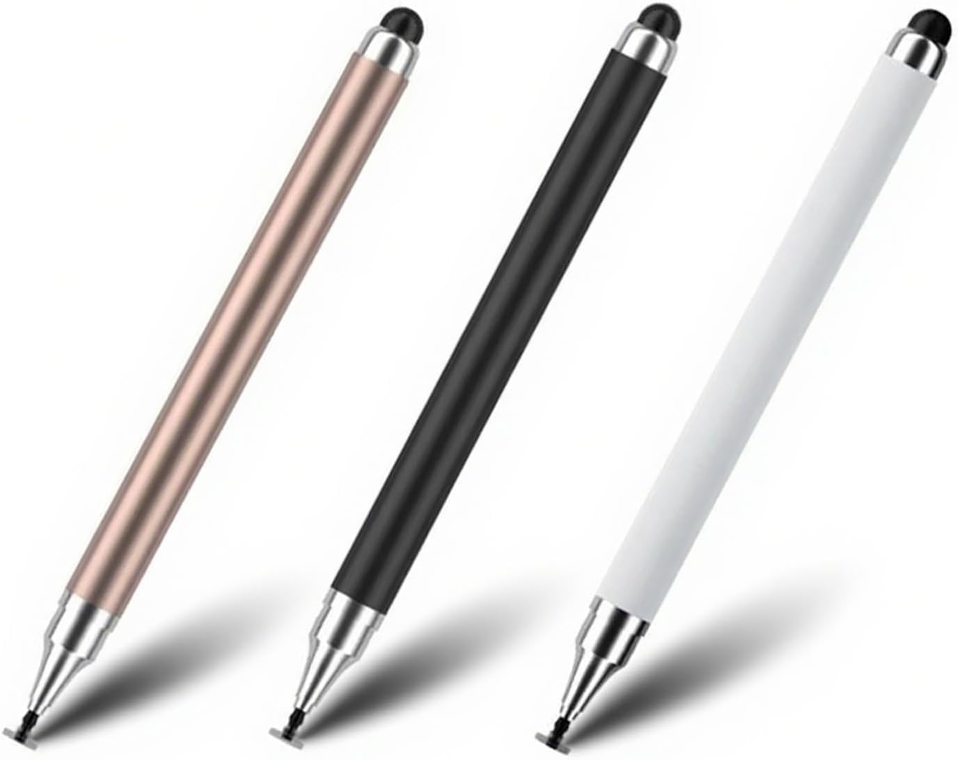 2-in-1 Stylus Pen for Touch Screen, 3pcs High Precision Universal Stylus Pen for iPad Compatible with Apple, iPhone, iPad, Android, Microsoft Tablets, Phones