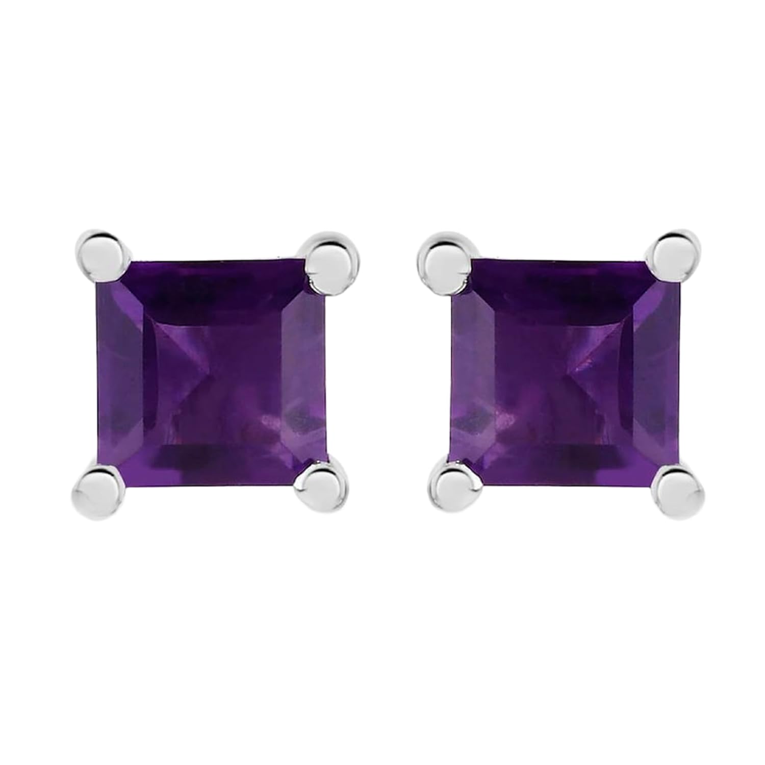 Boucles d'oreilles améthyste naturelle argent 925 LKSTD_0438 - 5