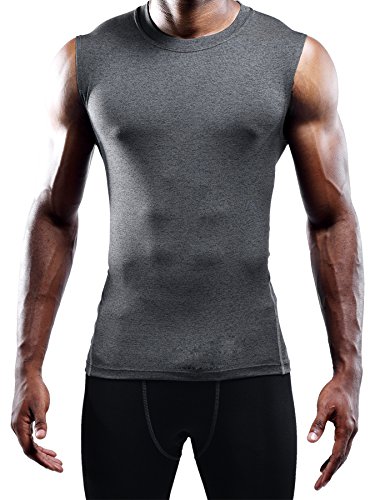 Image of NELEUS Men's 3 Pack Athletic Compression Under Base Layer Sport Tank Top