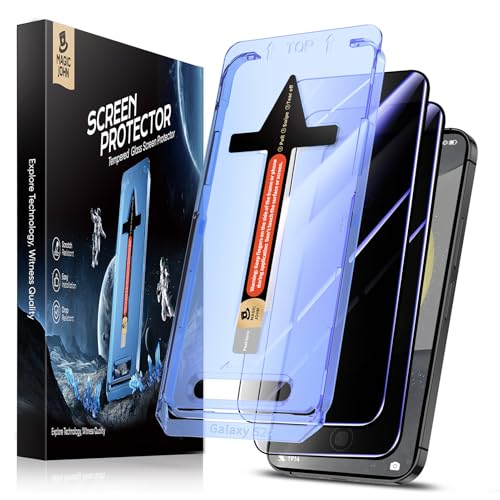 MAGIC JOHN 2 Pack for Samsung Galaxy S24 Privacy Glass Screen Protector[Not Ultra] 6.2inch Anti-spy Tempered Glass Film Auto Dust-Elimination Installation Bubble Free Case Friendly Anti-Scratch