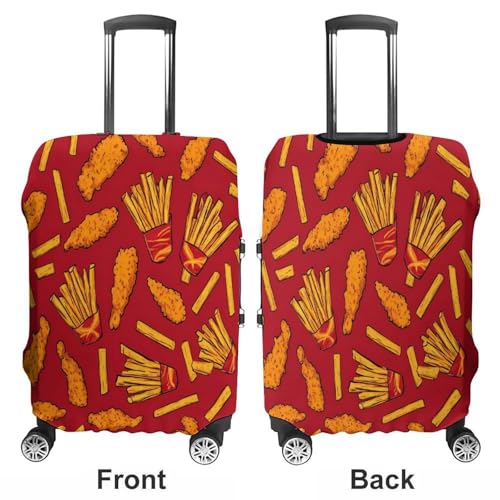 Chicken Strips French Fries Funny Travel Luggage Cover Baggage Suitcase Cover Protector Skins 19-32 Inch3