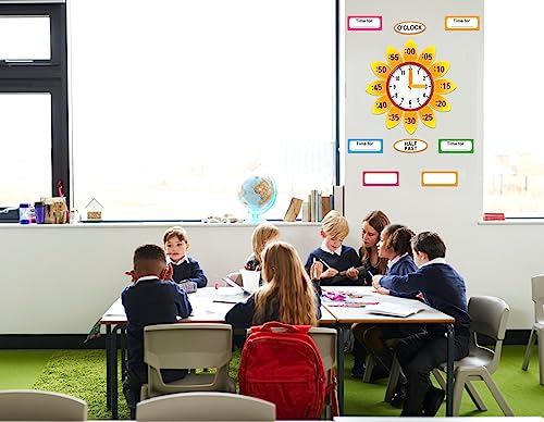 Image of WhatSign Telling Time Bulletin Board Decorations 38Pcs Telling Time Bulletin Board Set Learning to Tell Time Clock Cutouts Early Childhood Development Products Kid Age Range